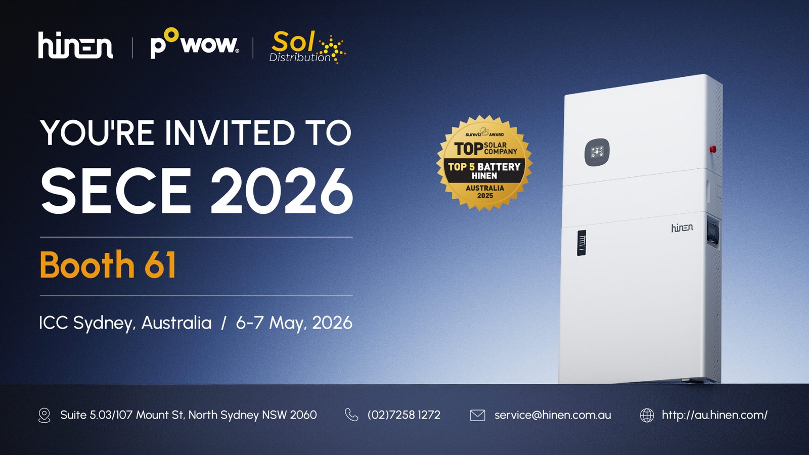 hinen-at-sece-2026:-maximising-battery-value-in-australia’s-new-rebate-era